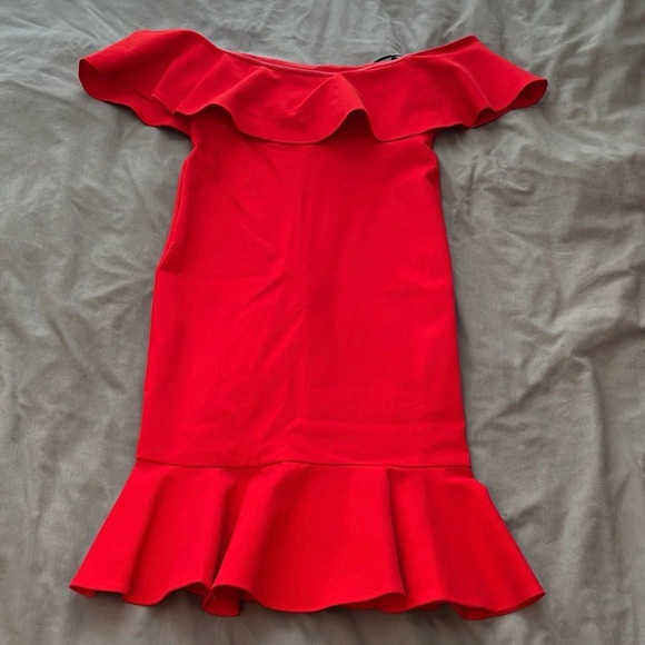 Red Ruffle Dress - Picture 3 of 6